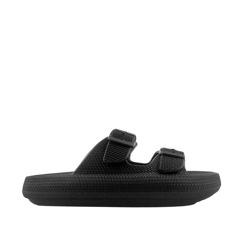 Sandalias flats Chunky para mujer color negro