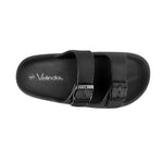 Sandalias flats Chunky para mujer color negro