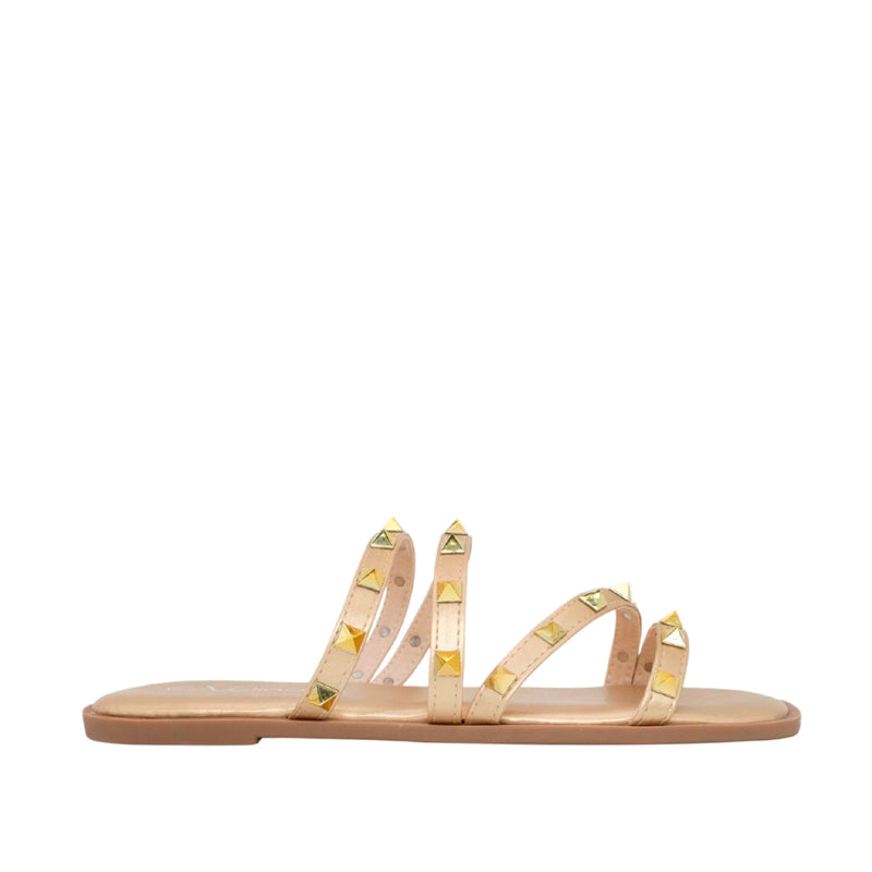 Sandalias flats Bianca para mujer color dorado