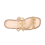 Sandalias flats Bianca para mujer color dorado