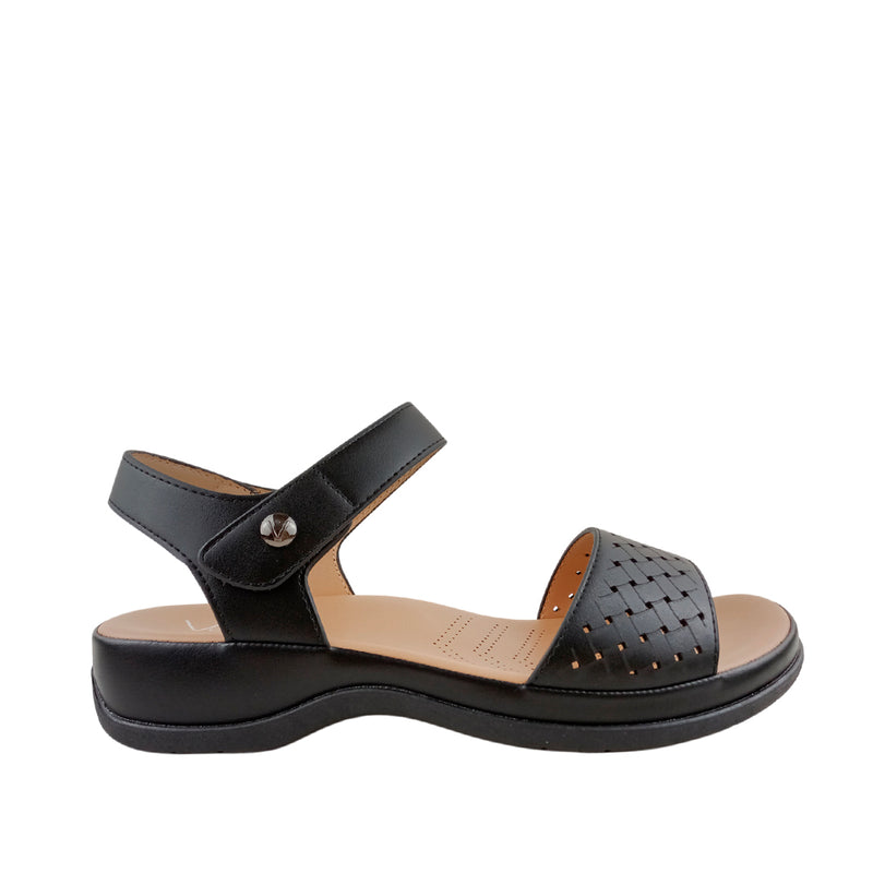 Sandalias flats Lana para mujer color negro