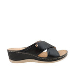 Sandalias slip on Samantha para mujer color negro
