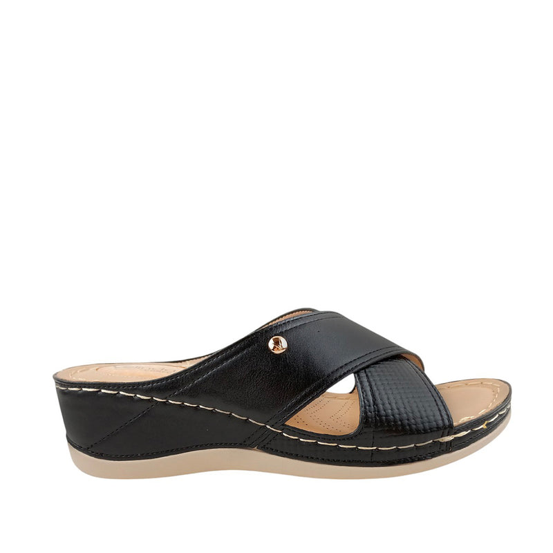 Sandalias slip on Samantha para mujer color negro