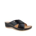 Sandalias slip on Samantha para mujer color negro