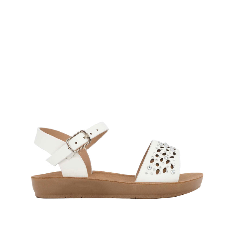 Sandalias flats Sarita para niña color blanco