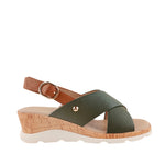 Sandalias de cuña Pamela para mujer color olivo