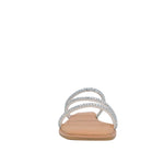 Sandalias flats Nady para mujer color plateado