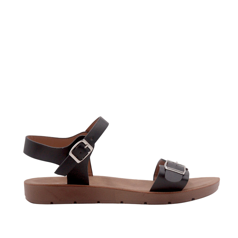 Sandalias flat Sulenmir negro para Mujer