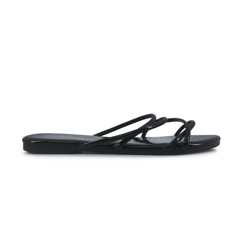 Sandalias flats Keren negro para Mujer