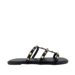 Sandalias flats Valeria negro para mujer