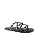 Sandalias flats Valeria negro para mujer