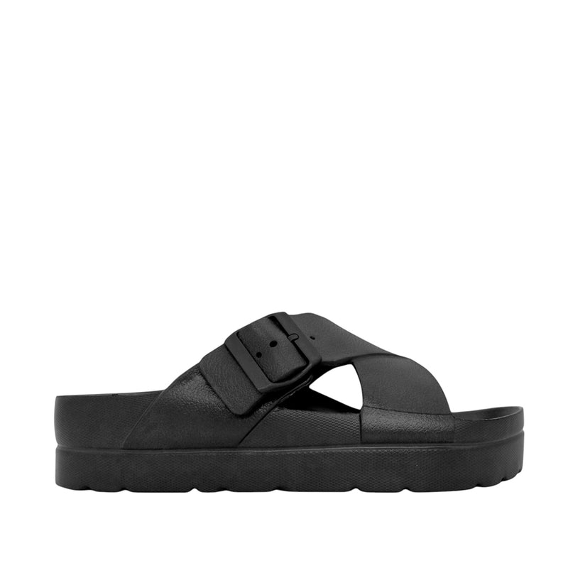 Sandalias flats Milan para mujer color negro