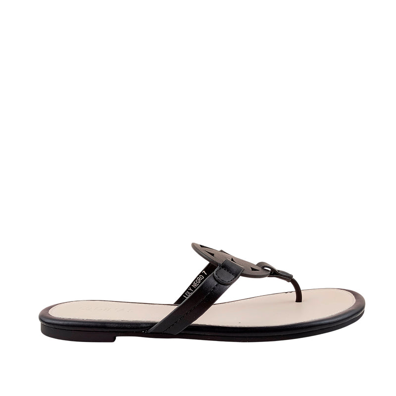 Sandalias flats Loly para mujer color negro