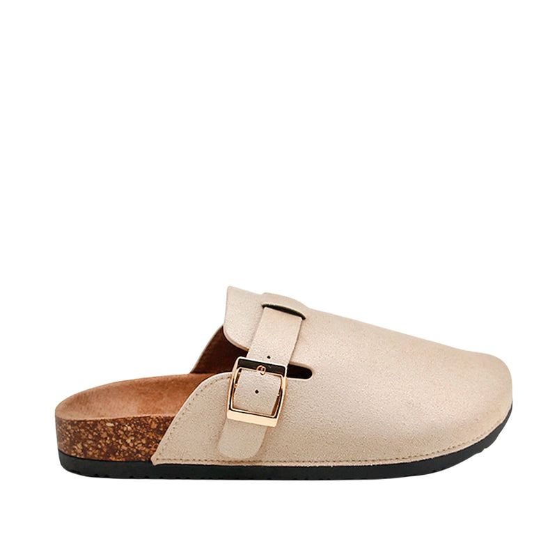 Sandalias flats Clogy hueso
