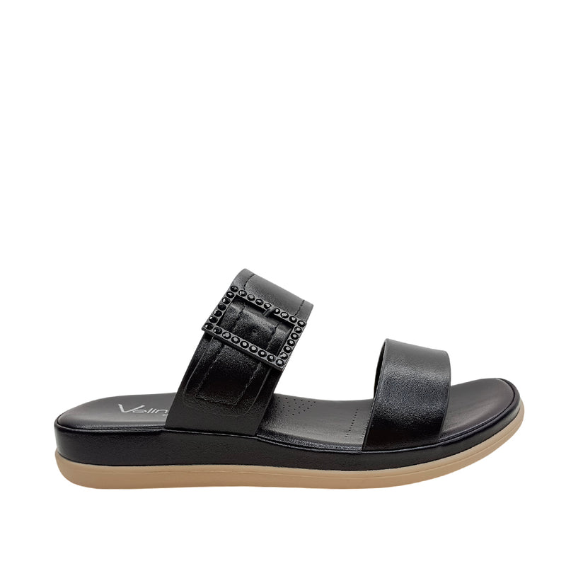 Sandalias flats Veronica para mujer color negro