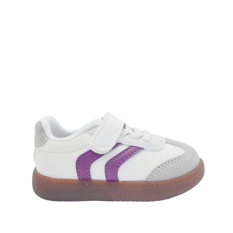 Sneakers Lucky para infante color blanco y fucsia