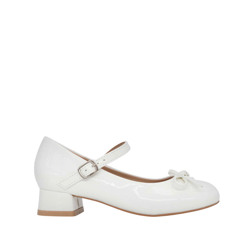 Ballerinas con tacón Tere para niña color blanco