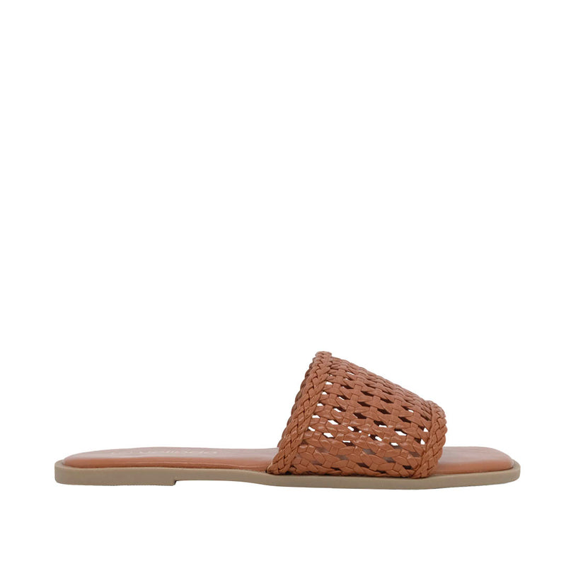 Sandalias flats Betty para mujer color café