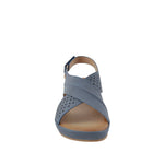 Sandalias de cuña Raquel para mujer color navy