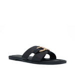 Sandalias Flats Amanda para mujer color negro