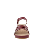 Sandalias de cuña Julieta para mujer color vino