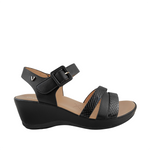 Sandalias de cuña Julieta para mujer color negro