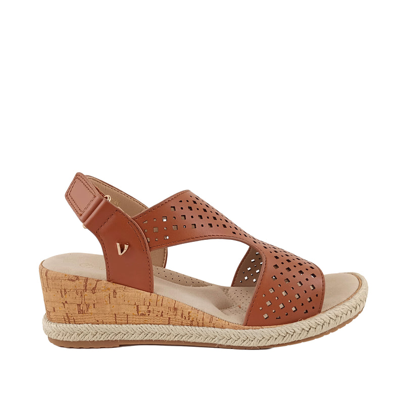 Sandalias de cuña Bianca para mujer color tan