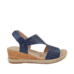 Sandalias de cuña Bianca para mujer color navy