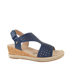 Sandalias de cuña Bianca para mujer color navy