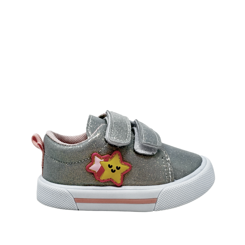 Canvas Deisy para infante color plateado