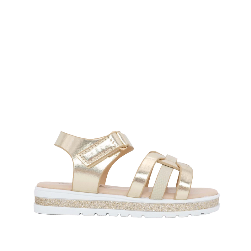 Sandalias flats Dilia para infante color dorado