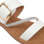 Sandalias flats Duna para mujer color blanco