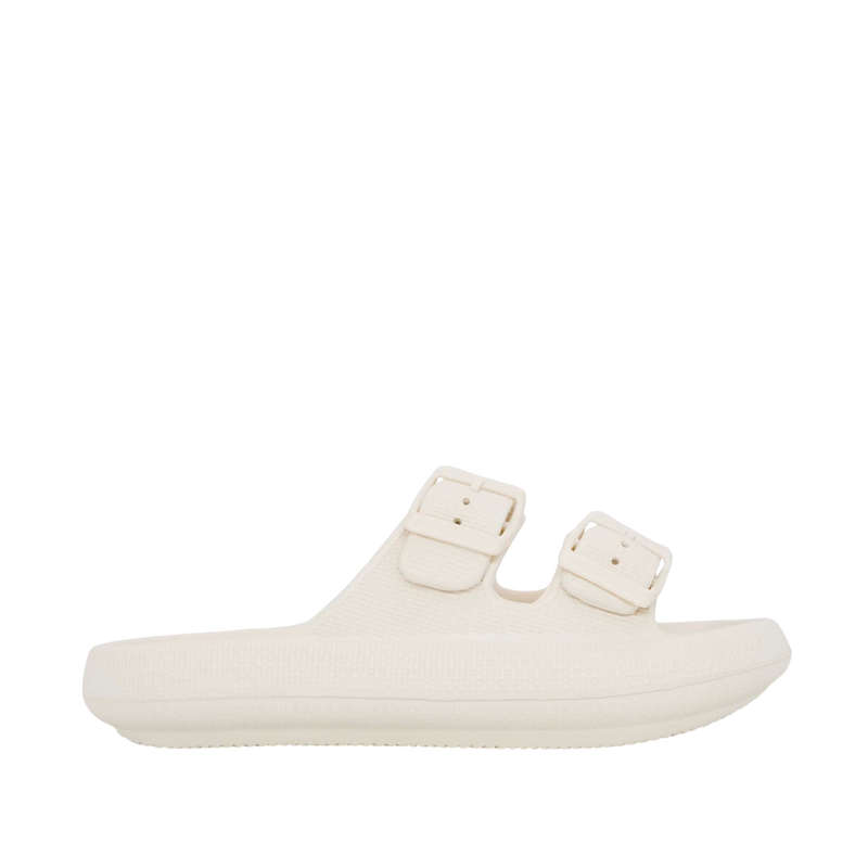 Sandalias flats Chunky para mujer color hueso