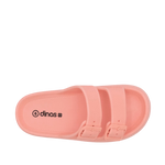 Sandalias flats Chunky para mujer color coral