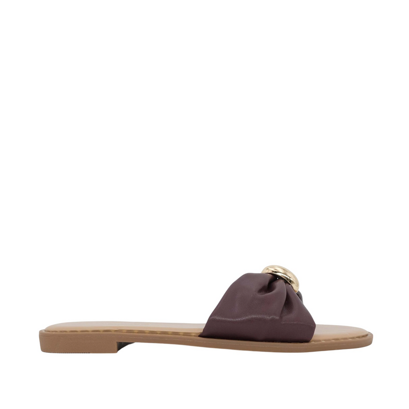 Sandalias flats Aura para mujer color vino