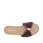 Sandalias flats Aura para mujer color vino