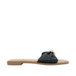 Sandalias flats Aura para mujer color negro