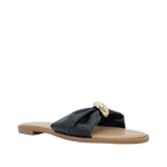 Sandalias flats Aura para mujer color negro