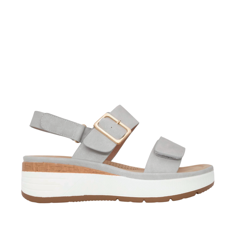 Sandalias de cuña Leila para mujer color gris