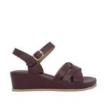 Sandalias de cuña Ines para mujer color vino