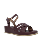 Sandalias de cuña Ines para mujer color vino