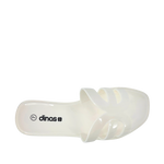 Sandalias flats Sirena para mujer color hueso