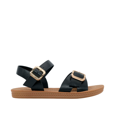 Sandalias flats Nova para mujer color negro