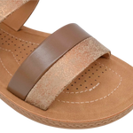 Sandalias flats Luna para mujer color café