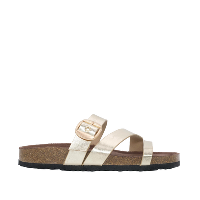 Sandalias flats Luciana para mujer color dorado