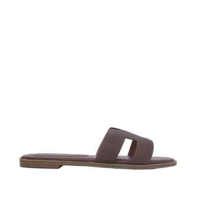 Sandalias flats Lucia para mujer color café