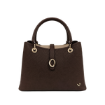 Cartera satchel Olivia para mujer color chocolate