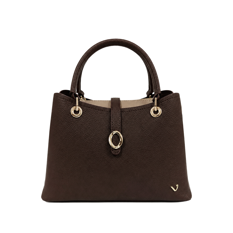 Cartera satchel Olivia para mujer color chocolate