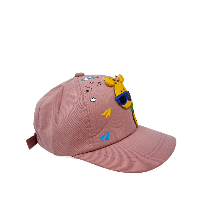 Gorra Jirafa para niña color rosado