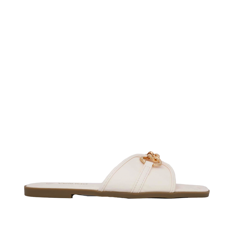 Sandalias flats Monica para mujer color hueso